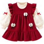 Ruby Bow Charm Baby Girl Dress